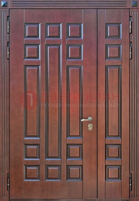 Коричневая полуторная металлическая дверь с виноритом ДВТ-240 в Санкт-Петербурге