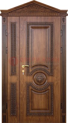 Узорная стальная дверь с виноритом для дома ДВТ-260 в Серпухове