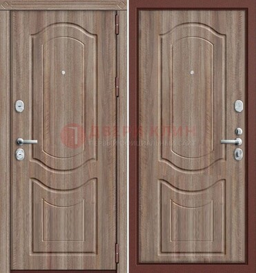 Коричневая металлическая дверь с виноритом ДВТ-26 в Кубинке