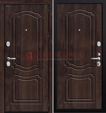 Темная входная дверь с МДФ ДМ-2222 в Серпухове