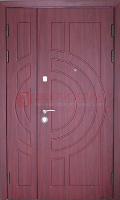 Тамбурная красная железная дверь с виноритом ДВТ-3 в Серпухове