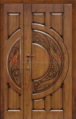 Коричневая входная дверь с виноритом ДВТ-5 в Серпухове