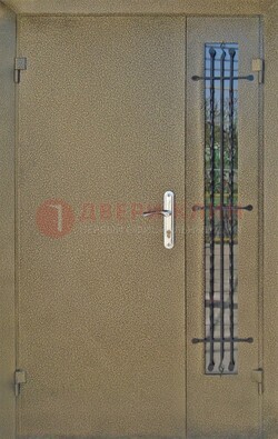 Тамбурная дверь Порошок со стеклом и ковкой ПЛ-20 в Серпухове